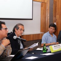 Mesa del Eje Temático V: Espacio público y seguridad ciudadana. De izquierda a derecha: Eliud Gálvez Matías, UAM-Cuajimalpa; Modera: Medardo Tapia, Centro Regional de Investigaciones Multidisciplinarias-UNAM; Juan Carlos Hernández Esquivel, Planeación y Desarrollo S.C. y Rogelio Ernesto Echeverry Palacios, Integral Security Group Consulting.