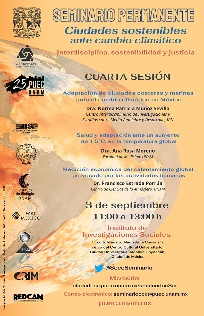 Seminario Permanente Ciudades sostenibles ante el cambio climático Interdisciplina, sostenibilidad y justicia. Cuarta Sesión