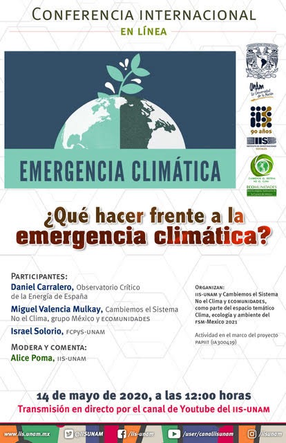 Conferencia internacional en línea ¿Qué hacer frente a la emergencia climática?