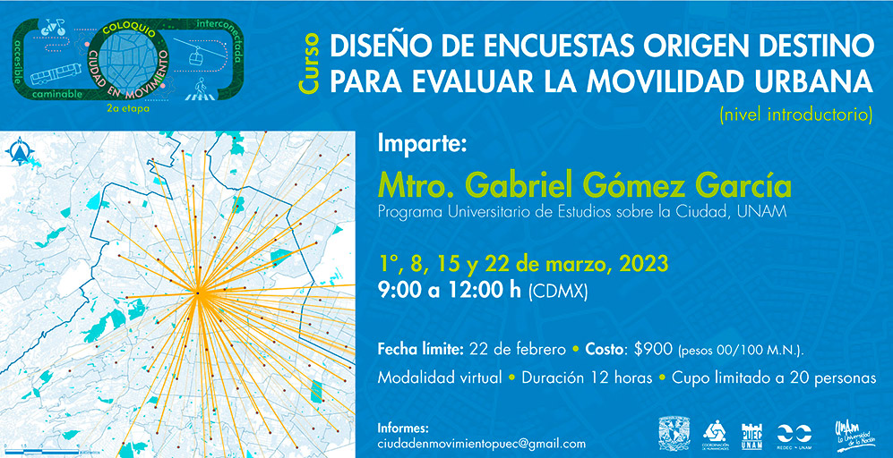 Curso Diseño de Encuestas Origen Destino para evaluar la movilidad urbana (nivel introductorio)