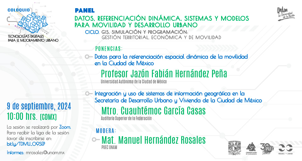 Datos, referenciación dinámica, sistemas y modelos para movilidad y desarrollo urbano