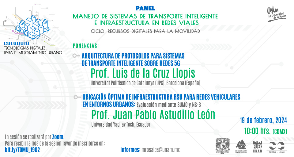 Manejo de sistemas de transporte inteligente e infraestructura en redes viales