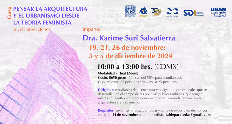 Curso Pensar la arquitectura y el urbanismo desde la teoría feminista (nivel introductorio)