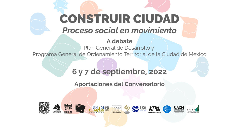 Aportaciones de especialistas a los proyectos del Plan General de Desarrollo y del Programa General de Ordenamiento Territorial de la CDMX