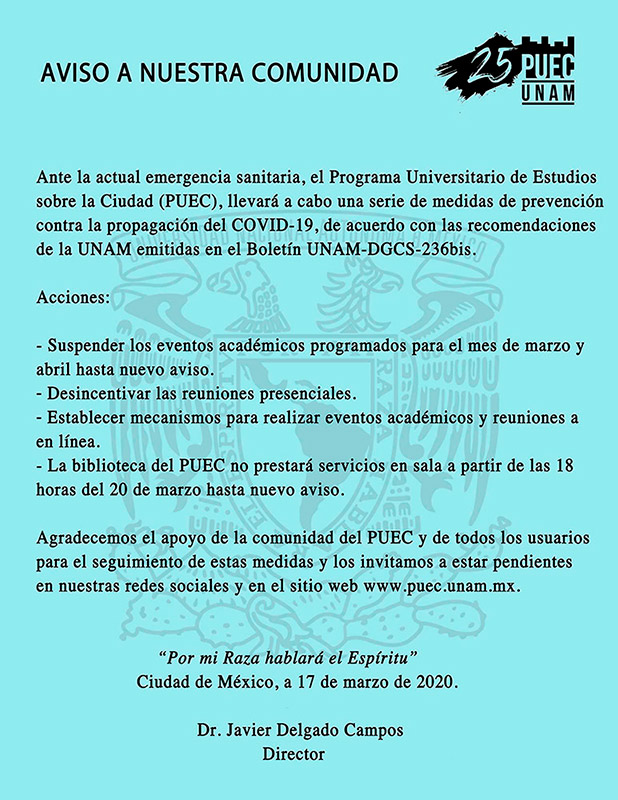 Medidas de prevención del PUEC contra la COVID-19